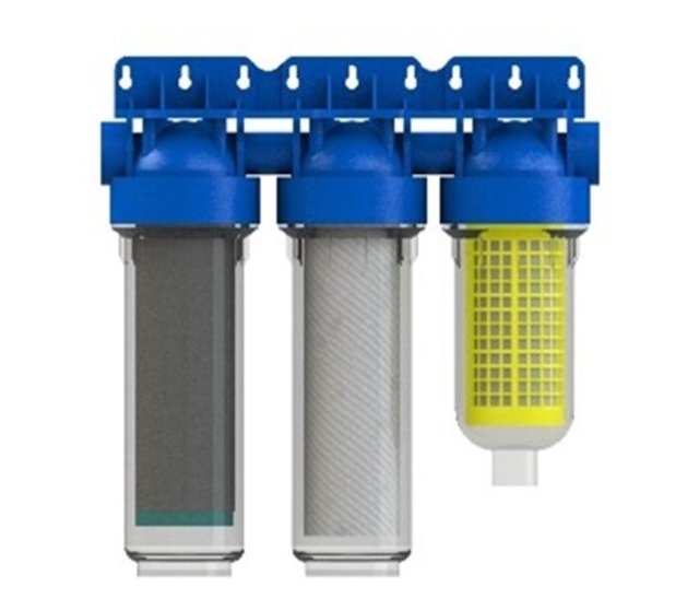 A trio filter that filters fine particles