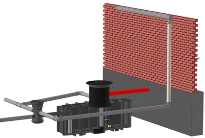 rainwater collection system with flatline tank