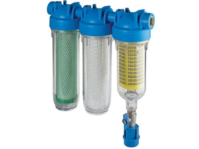 a three-piece fine filter to filter rainwater