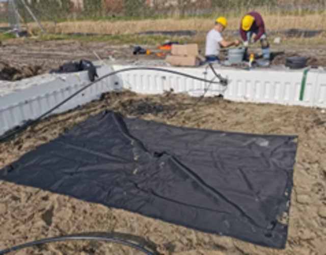 preparations for the installation of rainwater harvest tanks