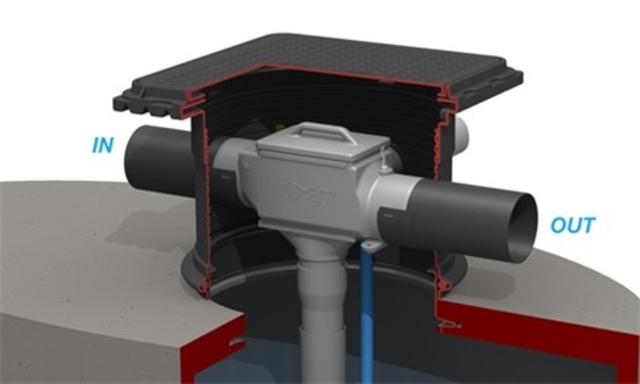 rainwater filter system inside concrete tank