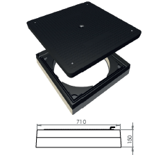 Varitank cover set square PE inconcrete framework class B