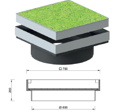 Varitank cover set square, grass cover
